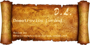 Demetrovics Loránd névjegykártya